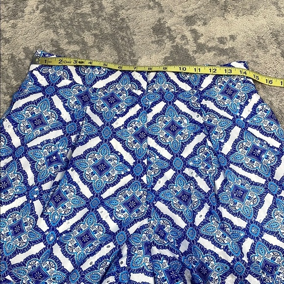 NWT Blue Rain Francescas Ava Kaleidoscope Print Trouser Shorts Blue Vacation M - Picture 8 of 15